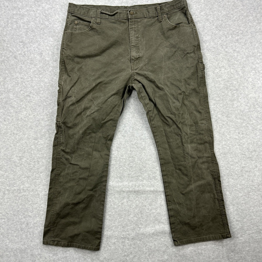 Dickies Pants Mens 40x30‎ Olive Green Duck Canvas Utility Carpenter Hammer Loop